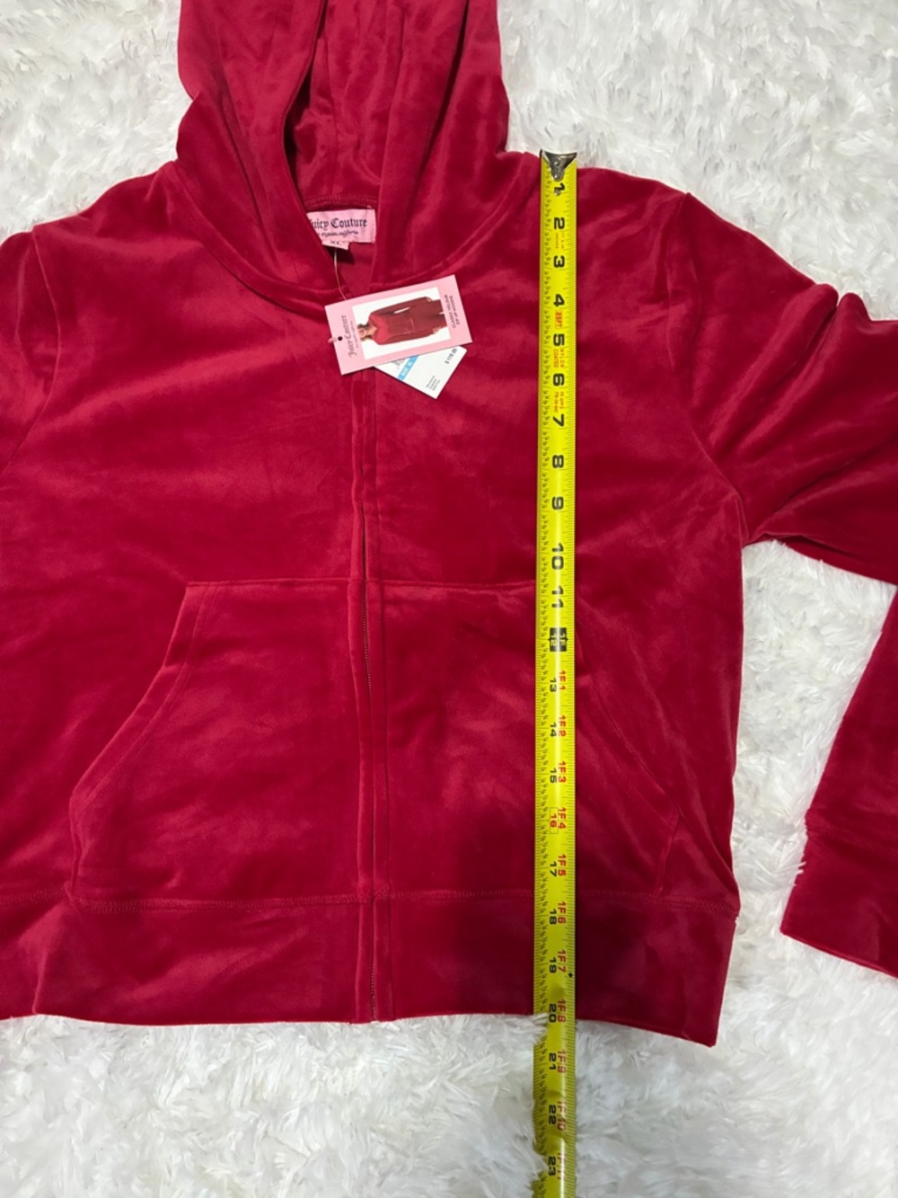 Juicy Couture Red Velour Zip Hoodie - Picture 7 of 10